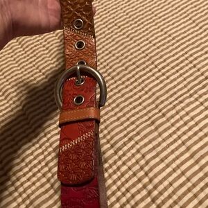 Fossil Textured Brown Leather Belt
